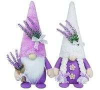 CRCZK Spring Gnome Decor Plush Lavender Gnomes Decorations for Home Swedish Gnome Gifts for Women Handmade Purple Kitchen Decor Spring Tier Tray Decor Scandinavian Tomte Elf Doll for Table Ornaments