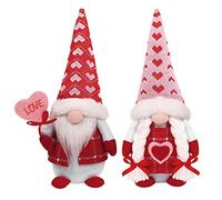 CRCZK Valentine's Day Gnomes Plush Decor, 2 Pack Mr & Mrs Handmade Tomte Swedish Gnome, Valentines decorationes Home Table Elf Gnomes Ornaments -Sweet Valentine's Day Present