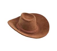CRDARAAV 1/6 Mini Cowboy Hat Flocked Cowboy Hat for 12in Collectible Figure Accs Brown Total length 8.5cm