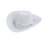 CRDARAAV 1/6 Mini Cowboy Hat Flocked Cowboy Hat for 12in Collectible Figure Accs White Total length 8.5cm