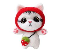 CRDARAAV 1 Set 3D Cat Needle Felting Kit Felting Wool Handmade for Kids DIY Decor Red