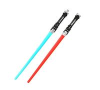 CRDARAAV 2 Pcs Attachable Light Up Saber Flashing Sword Toy with Sound 1 Blue 1 Red 66.5cm 68cm