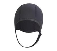 CRDARAAV 3mm Neoprene Scuba Diving Hat Protection Ear for Rafting Underwater Unisex black