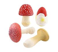 CRDARAAV 4x Simulation Mushroom Model Decorations for Kindergarten DIY Projects Red 21x16x3cm