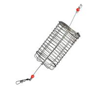 CRDARAAV 5x Solid Fishing Feeder Cage Basket Container Carp Crab Attract Lure Cage M Silver