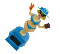 CRDARAAV Cute Girl Car Decor Interior Solar Swinging Figure Ornament ABS Car Ornament Safe Car Solar Powered Toy Dancing Figures blue