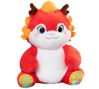 CRDARAAV Dragon Plush Toy Lovely 2024 Dragon Year Mascots Doll for Home Table Holiday Red