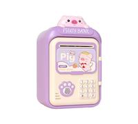 CRDARAAV Electronic ATM Savings Machine Electronic Money Saving Box for Children Kids Violet 14.5x11.5x25cm
