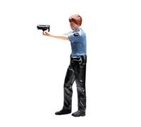 CRDARAAV Miniature Figures Tiny People Dollhouse Accessories for Train station 1/64 policeman holding a gun