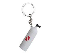 CRDARAAV Novelty Mini Diving Tank Key Chain Holder Dive Flag Keyring Keychain White