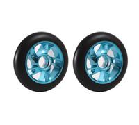 CRDARAAV Pack of 2 Scooter Wheels 100mm 5 Spoke Skateboard Scooters Hubs Set Portable Skating Replacement Spare Parts Sky Blue