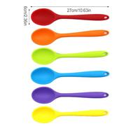 CRDARAAV Silicone Spoon Long-handled Professional Home Tableware Heat-resistant Flexible Soup Scoop Restaurant Supplies Yellow