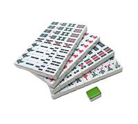 CRDARAAV Travel Mahjong 144 Tiles Mahjong Board Game Lightweight for Family Game White Green White