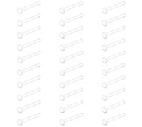 Crdifu 30PCS 18G Clear Nose Studs Retainer Set for Work School MRI Surgery Safe, UV Flexible Clear Nose Piercing 1mm, 8mm Flat Top Straight Nose Bone Stud Invisible Nostril Retainers
