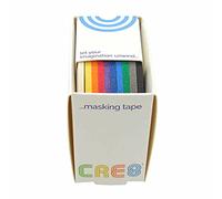 Cre8 Solid Colour Masking Tape - 10 Coloured Masking Tapes in a Box - 3 Sizes (3mm X 8M)
