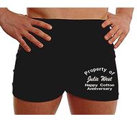 Cre8Gifts Personalised boxer shorts custom gifts for happy cotton anniversary design own boxers present customise - Leg (XXL) Black