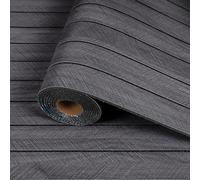 CRE8TIVE Dark Grey Herringbone Wood Effect Wall Panels Wallpaper Self-Adhesive 30cm x 300cm Grey Wallpaper Textured Peel and Stick Wall Panels for Kitchen Cupboard Bedroom Living Room Waterproof Thick