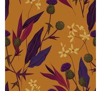 CRE8TIVE Mustard Yellow Floral Wallpaper Vintage Leaf Wall Paper 30.5cm x 300cm Peel and Stick Wallpaper for Bedroom Removable Botanical Contact Paper Self Adhesive Vinyl Wrap for Furniture Cabinet