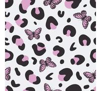 CRE8TIVE Pink Leopard Print Wallpaper Peel and Stick for Girls Bedroom - Butterfly Design, Removable Contact Paper, Self Adhesive Pink Vinyl Wrap for Cabinet, Dressers, Furniture - 30.5cm x 300cm