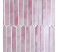 CRE8TIVE Pink Self Adhesive Wall Tiles Long Hexagon Tile Stickers Pink Marble Effect Splashback for Kitchen Waterproof Stick on Tiles Kitchen Bathroom Tile Stickers Fireplace 4 PCS 30.5cm x 30.5cm