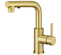 CREA 3 Function Sprayer Pull Out Kitchen Mixer Tap - 360° Swivel Single Handle Sink Tap for Bathroom or Kitchen - Gold