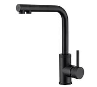 CREA 3 Way Kitchen Tap, 360 ° Swivel, Sink Mixer Tap with Water Filter Connector, Single Handle Triflow Kitchen Tap, Matte Black