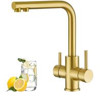 CREA 360° Swivel 3 in 1 Kitchen Sink Tap with 2 Handles, Gold