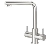 CREA 4 Way Kitchen Tap, 360° Swivel Kitchen Tap Soda Water, Kitchen Mixer Tap, Sink Mixer Tap, Stainless Steel