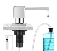 CREA Built-in Soap Dispenser for Kitchen Sink, Countertop with 17 OZ Bottle and 39" Extension Tube Kit, Refill from Top, Chrome