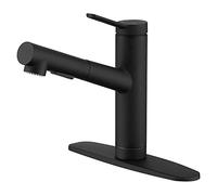 CREA Kitchen Bar faucets,Black Kitchen Sink Faucet Pull Out Sprayer Utility Small Prep Wet Bar Single Handle Hole,Commercial Modern rv Sink Low Arc Faucet Outdoor Laundry