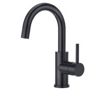 CREA Kitchen Single Handle Mixer Tap,Kitchen Sink Tap, Basin Taps with 360° Swivel Spout, for Small Kitchen or Bathroom, Bar Sink Tap with UK Standard Fittings, Matte Black