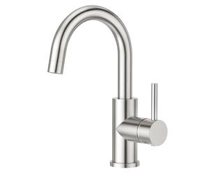 CREA Kitchen Single Handle Mixer Tap,Kitchen Sink Tap, Basin Taps with 360° Swivel Spout, for Small Kitchen or Bathroom, Bar Sink Tap with UK Standard Fittings, Stainless Steel