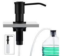 CREA Kitchen Sink Soap Dispenser - Black, 17 OZ Bottle with 39" Extension Tube Kit, Refill from Top