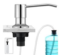 CREA Kitchen Sink Soap Dispenser Built in Counter top Soap Dispenser Pump in Stainless Steel with 17 OZ PP Bottle and 39" Extension Tube Kit, Refill from The Top, Polish Chrome