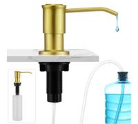 CREA Kitchen Soap Dispenser with 17 OZ Bottle and 39" Extension Tube - Brushed Gold