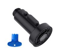 CREA Kitchen Tap Sprayer Head Replacement Part, Only for G1/2 Connector, 4 Function Kitchen Sink Tap Sprayer Replacement Nozzle, Kitchen Tap Head Hose Spray Spout, Black