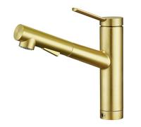 CREA Pull Out Kitchen Tap, Kichen Mixer Tap with Dual Mode Sprayer, 120° Swivel Kitchen Sink Tap, Single Handle Sink Mixer Tap,Gold