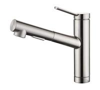 CREA Pull Out Kitchen Tap, Kichen Mixer Tap with Dual Mode Sprayer, 120° Swivel Kitchen Sink Tap, Single Handle Sink Mixer Tap, Brushed Nickel