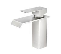 CREA Waterfall Bathroom Tap,Single Handle Bathroom Sink Mixer tap,Basin Tap with Pop Up Drain,Stainless Steels