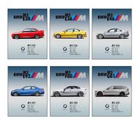 CREAARO Car Poster BMW M3 series 8x10 Inch 6 Posters for Bedrooms for Boys Offices or Man Caver for Garage E30 E46 E92 F80 G81 Unframed