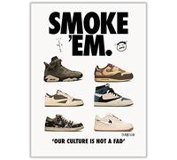 CREAARO Hypebeast Sneaker Poster Trendy Wall Decor Travis Scott Poster Aesthetic decor 12x16 inch