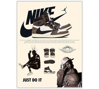 CREAARO Hypebeast Sneaker Poster Unframed - Hypebeast Shoes Poster for Boys Guys Men Room - AJ-Travis Scott - Wall Art Poster Shoes Painting 12x16 inch