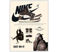 CREAARO Hypebeast Sneaker Poster - Unframed Wall Art for Boys Guys Men Room - AJ-Travis Scott - 12x16 inch