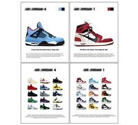 CREAARO Hypebeast Sneaker Posters Unframed Michael Jordan Poster Hypebeast Room Decor Shoes for Teen Boys Guys Men Room decor 4pcs 8x12 inch