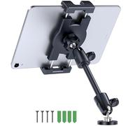 CreaDream Aluminum Tablet Holder for Truck, Car, Angle Adjustable with Drill Base, iPad Car Mount for Dashboard, Wall, Boat, Vehicle, Compatible with 4.7-13 Inch Tablets, iPads, Phones