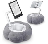 CreaDream Pumpkin Tablet Pillow Stand, Kindle Pillow Holder Stand for Bed with Detachable Snack Bowl, Compatible with 4.7"-13" IPad, Tablet, Phone, Kindle (Grey)