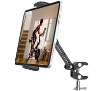 CreaDream Tablet Holder for Spin Bike, Aluminium Mount Clamp for Stationary Bicycle Treadmill Pram Indoor Bike Peloton Elliptical, Compatible with 4-13 Inch Tablets, Galaxy Tab