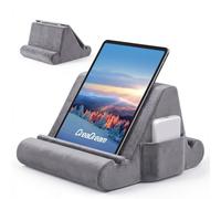 CreaDream Tablet Pillow Stand, Soft Pillow Pad for Lap, Tablet Holder Dock for Bed with 3 Viewing Angles, Pocket, Stylus Mount, Compatible with iPad Pro 13, 10.5, 9.7 Air, Mini