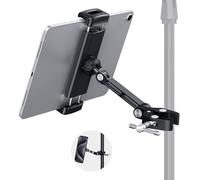 CreaDream Tablet Stand for Microphone Holder, Aluminum Phone and iPad Mic Stand Holder Mount, Adjustable Tablet Holder Compatible with Devices from 4.7 to 13 inch Tablets & Smartphones