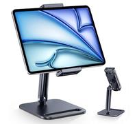 CreaDream Tablet Stand, Heavy Aluminum Tablet Holder for Desk with Adjustable 360° Swivel Bracket, Compatible with iPad Pro/Air/Mini, Galaxy Tab, Surface Pro, Kindle Fire 4.7''-13", Black